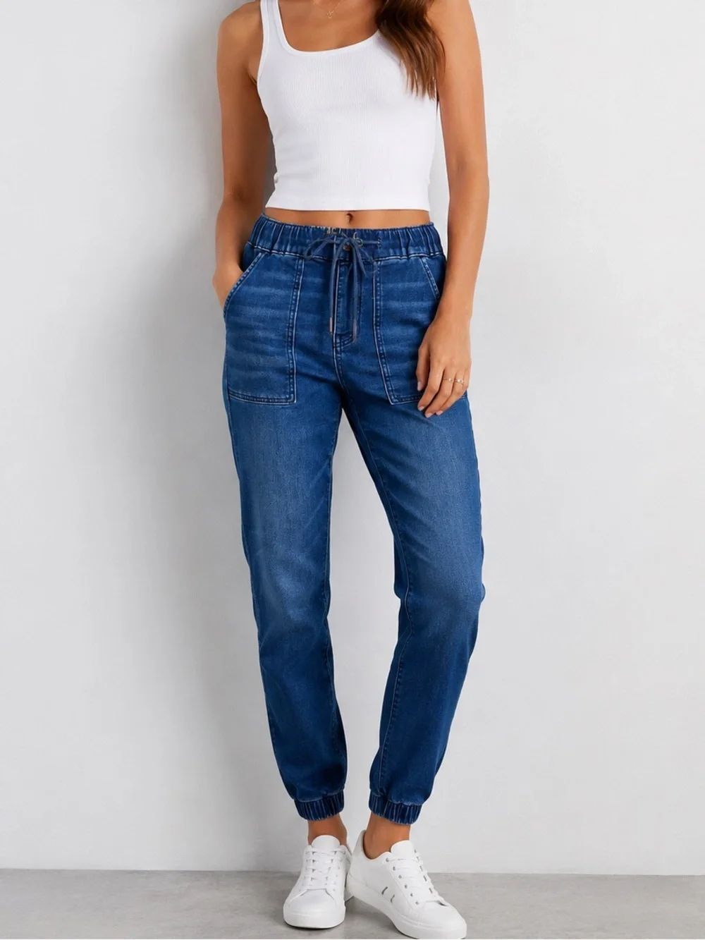 American Eagle Next Level Stretch Denim Jogger Jeans Blue Women’s Size 0